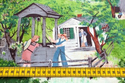 画像1: アメリカ製　ヴィンテージファブリック　グランマモーゼス　At the well