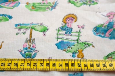 画像1: アメリカ製　ヴィンテージファブリック　子供柄