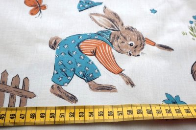 画像2: アメリカ製　ヴィンテージファブリック　うさちゃん