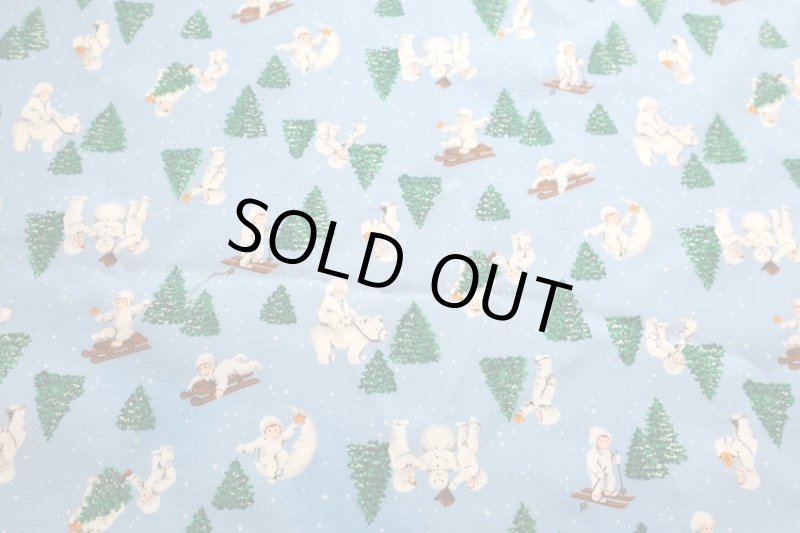 画像1: アメリカ製　ヴィンテージファブリック　子供とツリー (1)