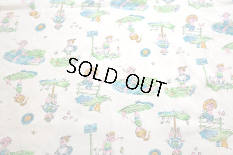 画像1: アメリカ製　ヴィンテージファブリック　子供柄 (1)