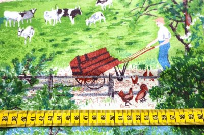 画像2: アメリカ製　ヴィンテージファブリック　グランマモーゼス　At the well