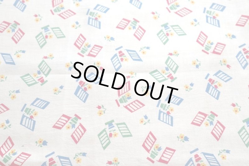 画像1: アメリカ製　ヴィンテージフィードサック　窓 (1)