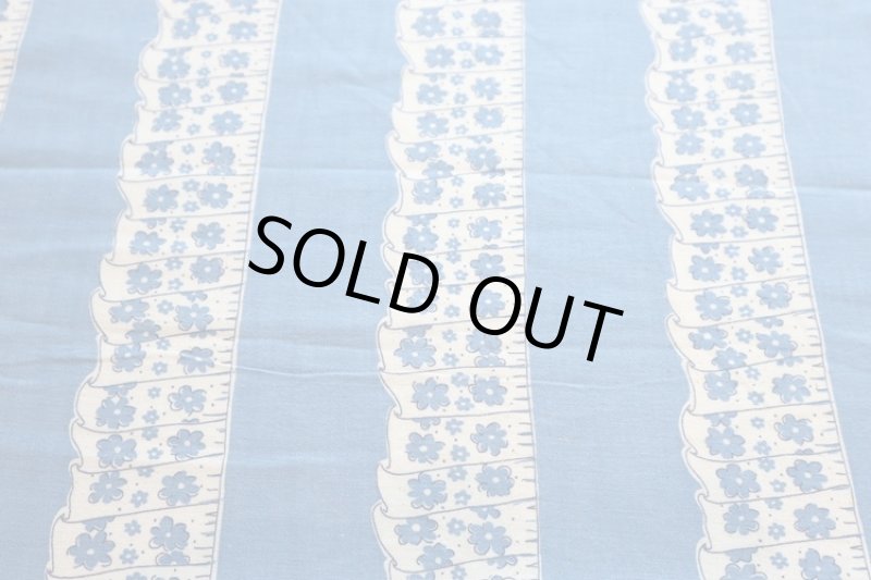 画像1: アメリカ製　ヴィンテージフィードサック　レースボーダー (1)