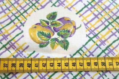 画像3: アメリカ製　ヴィンテージフィードサック　フルーツチェック