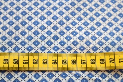 画像1: アメリカ製　ヴィンテージフィードサック　ジオメトリック　ブルー