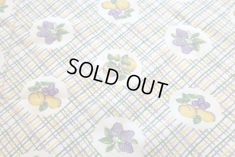 画像1: アメリカ製　ヴィンテージフィードサック　フルーツチェック (1)