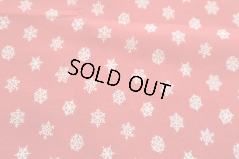 画像1: アメリカ製　ヴィンテージフィードサック　雪の結晶　レッド (1)