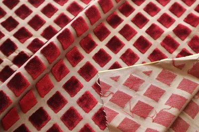 画像2: アメリカ製　ヴィンテージ　カットベルベットファブリック　