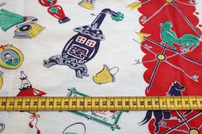 画像2: アメリカ製　ヴィンテージフィードサック　キッチン　レッド