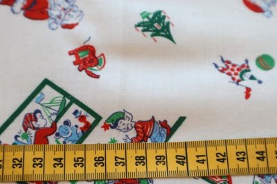 画像3: アメリカ製　ヴィンテージファブリック　サンタと仲間たち