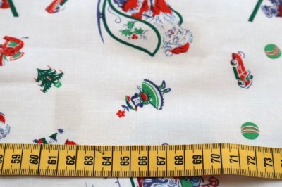 画像2: アメリカ製　ヴィンテージファブリック　サンタと仲間たち