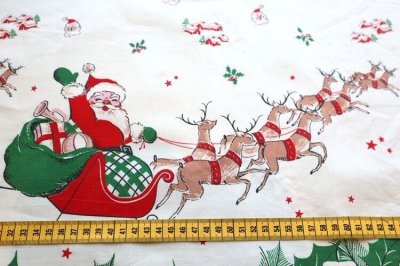 画像1: アメリカ製　ヴィンテージファブリック　クリスマス　
