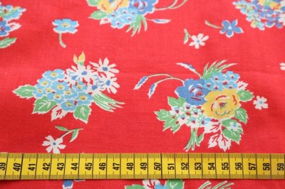 画像1: アメリカ製　ヴィンテージフィードサック　ファブリック　フローラルブーケ