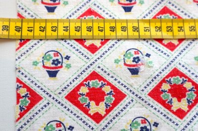 画像2: アメリカ製　ヴィンテージフィードサック　ファブリック　フラワーバスケット