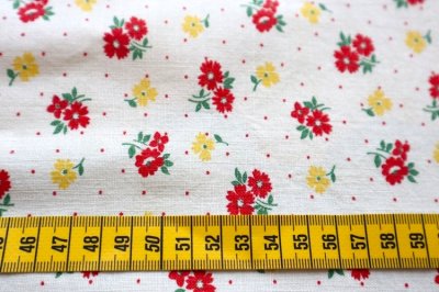 画像1: アメリカ製　ヴィンテージフィードサック　ファブリック　フラワー
