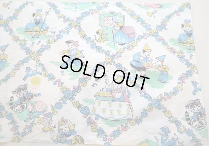 画像1: アメリカ製　ヴィンテージファブリック　ナーサリーライム (1)