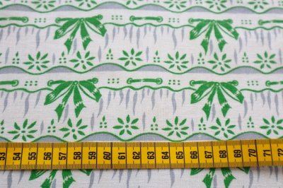 画像1: アメリカ製　ヴィンテージフィードサック　グリーンレース