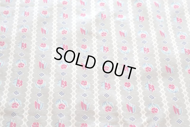 画像1: アメリカ製　ヴィンテージフィードサック　ファブリック　フローラルボーダー (1)