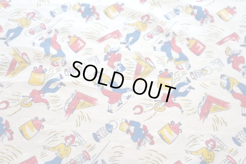 画像1: アメリカ製　ヴィンテージフィードサック　ファブリック　フォークダンス (1)