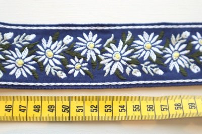 画像1: ドイツ製　ヴィンテージジャガードリボン　エーデルワイス　