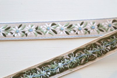 画像2: ドイツ製　ヴィンテージジャガードリボン　エーデルワイス　