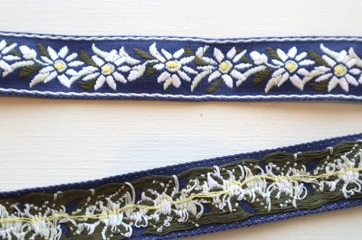 画像2: ドイツ製　ヴィンテージジャガードリボン　エーデルワイス　