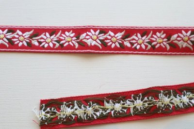 画像2: ドイツ製　ヴィンテージジャガードリボン　エーデルワイス　