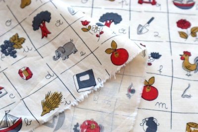 画像2: アメリカ製　ヴィンテージファブリック　アルファベット　コットンブレンド