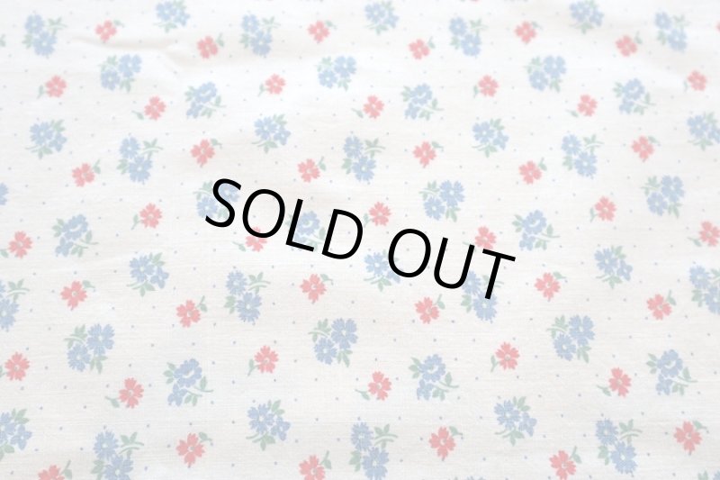 画像1: アメリカ製　ヴィンテージフィードサック　スモールフラワー (1)