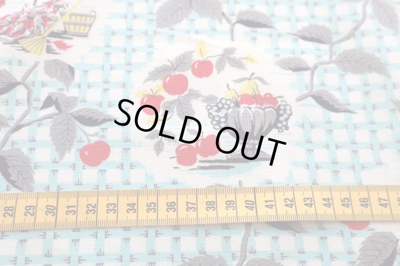 画像3: アメリカ製　ヴィンテージフィードサック　ファーム＆チェリー (3)