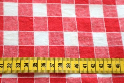 画像1: アメリカ製　ヴィンテージフィードサック　レッド　チェック