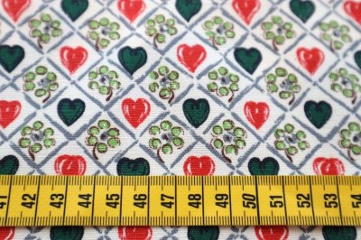 画像1: アメリカ製　ヴィンテージ　ファブリック　Hearts and flowers