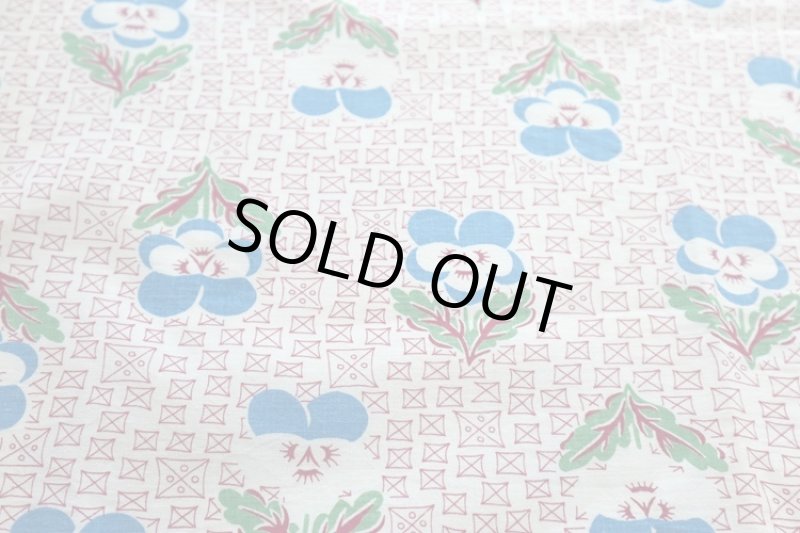 画像1: アメリカ製　ヴィンテージフィードサック パンジー (1)