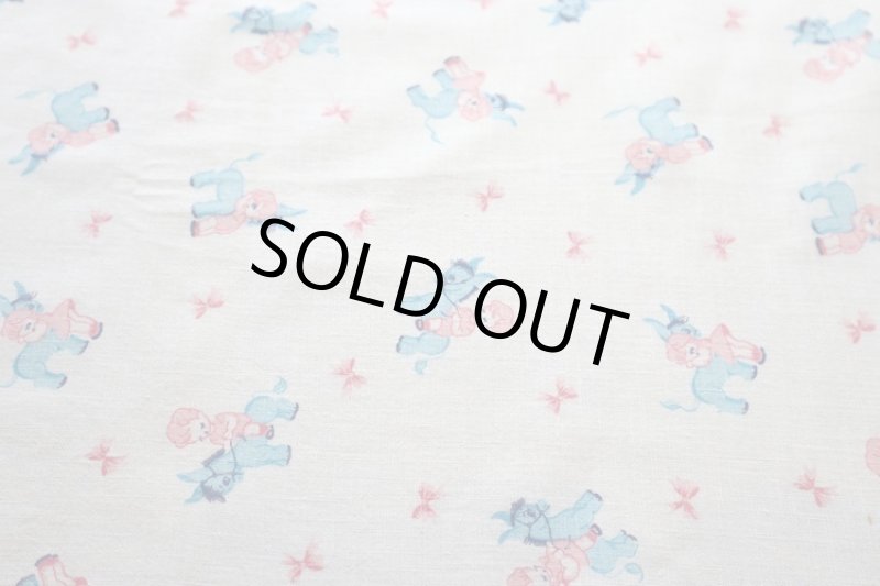 画像1: アメリカ製　ヴィンテージフィードサック 子供とポニー (1)