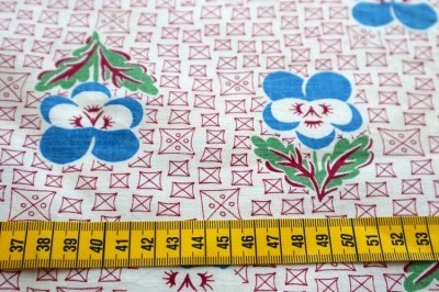 画像1: アメリカ製　ヴィンテージフィードサック パンジー