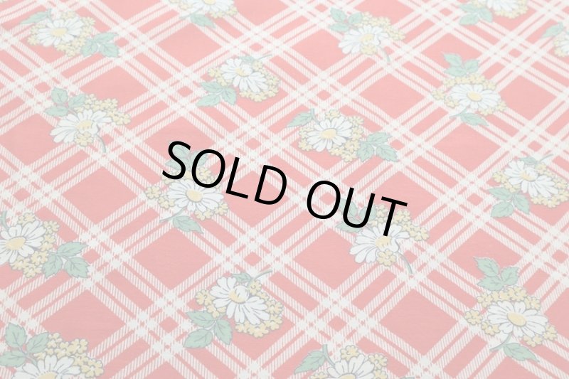 画像1: アメリカ製　ヴィンテージフィードサック 　デイジー＆チェック (1)