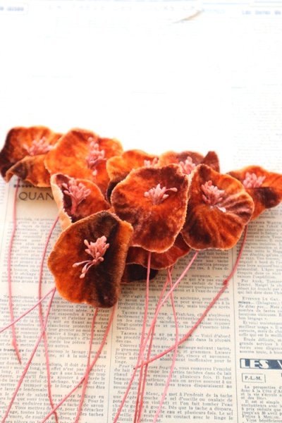 画像1: ドイツ製ヴィンテージフラワー　帽子・コサージュ用　SALE!