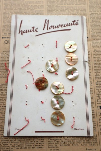 画像1: フランス製 ヴィンテージボタン　貝ボタン