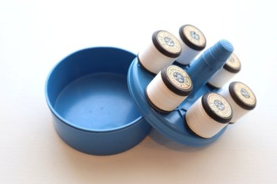 画像1: イギリス製　１９４０年代ソーイングセット　ブルー