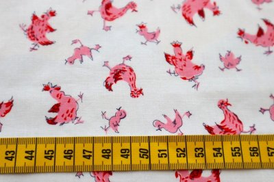 画像1: アメリカ製　ヴィンテージ　ファブリック　にわとりさん