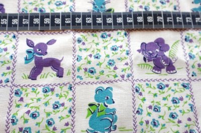 画像2: アメリカ製　ヴィンテージ　フィードサック　ぞうさん、くまさん、うさぎさん