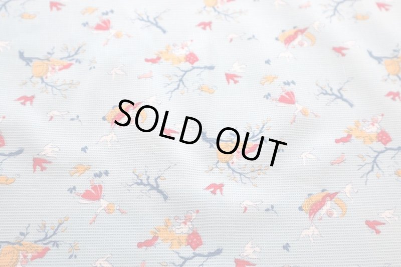 画像1: フランス製　ヴィンテージファブリック　ベビーと小鳥　 (1)