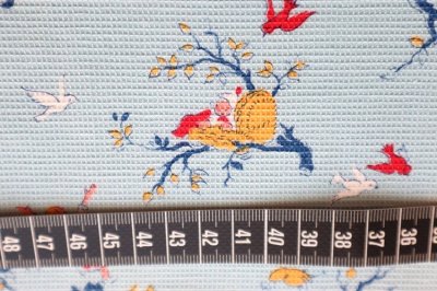 画像3: フランス製　ヴィンテージファブリック　ベビーと小鳥　