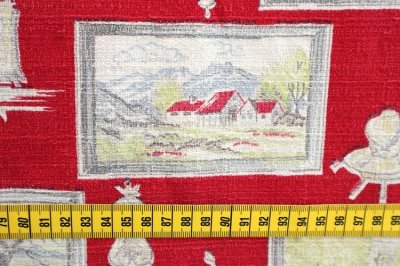 画像2: アメリカ製　ヴィンテージファブリック　バーククロス　ハウス