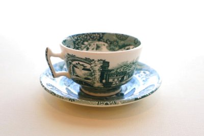 画像1: イギリス製 スポード グリーンイタリアン ティーカップ&ソーサー 200ml