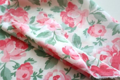 画像2: フランス製ヴィンテージファブリック　ローズ