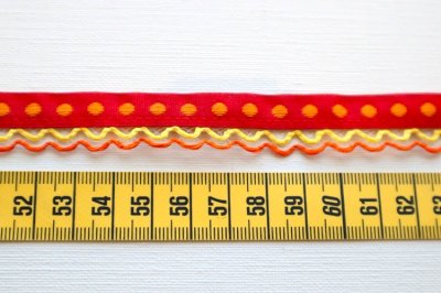 画像1: フランス製　ヴィンテージリボン ドット＆スカラップ