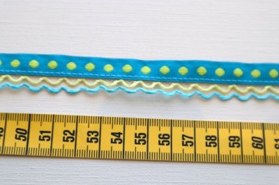 画像1: フランス製　ヴィンテージリボン ドット＆スカラップ