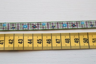 画像1: フランス製　ヴィンテージリボン　チェック＆フラワー
